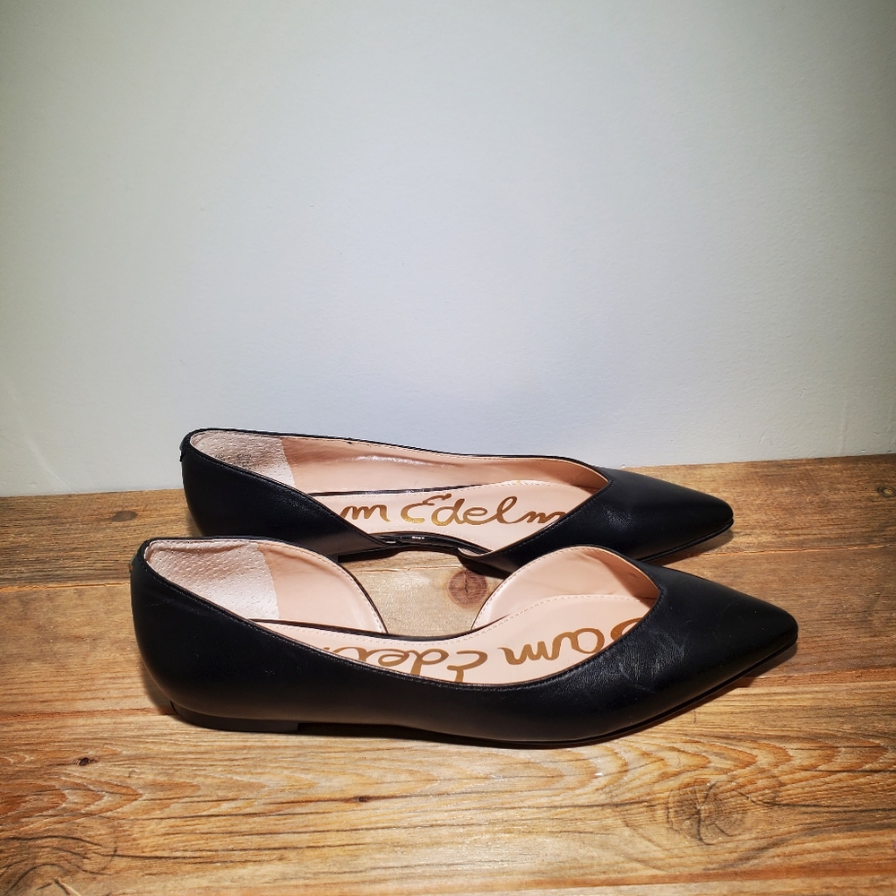 Sam Edelman Roxane Black Leather Flats Women's Size 6.5
